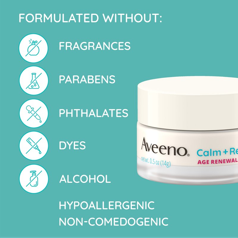 Aveeno Calm + Restore Anti-Aging Eye Gel - Reduces Wrinkles Puffiness Dark Circles 0.5 oz
