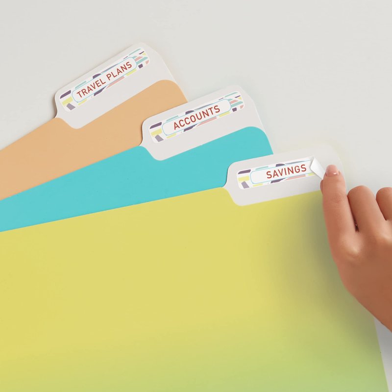 Removable File Folder Labels, White, 1/3 Cut, 252 Pack - Office Organization
