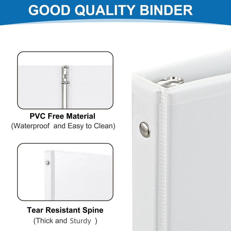 1-Inch 3-Ring Binders Set of 6 with Pockets for Office & School, Holds 200 Sheets