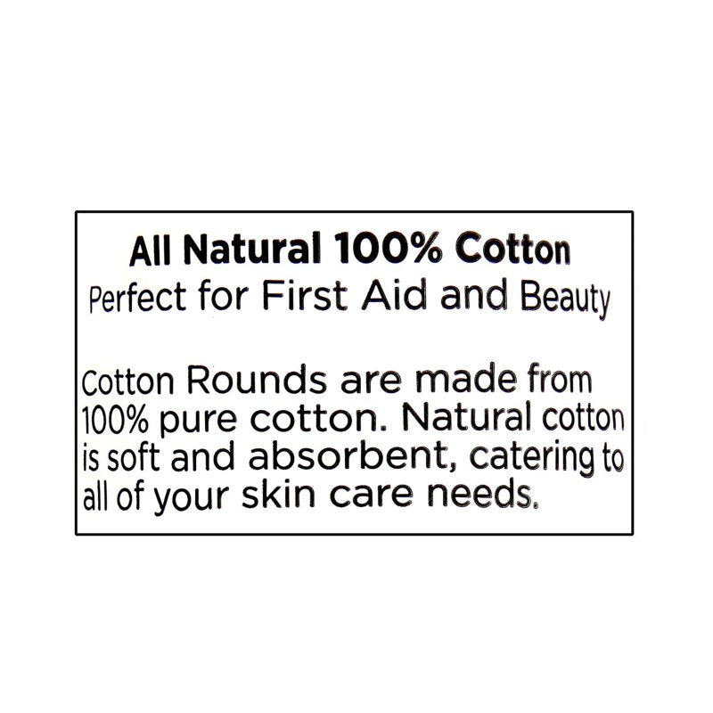 Cotton Rounds Pack of 6 - 100% Pure, Soft, Lint-Free Makeup & First Aid Cotton Pads