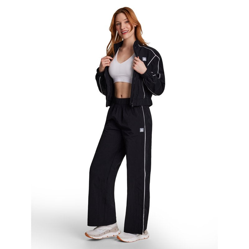 Activewear Wide Leg Woven Pants for Women - Relaxed Fit Nylon Trousers