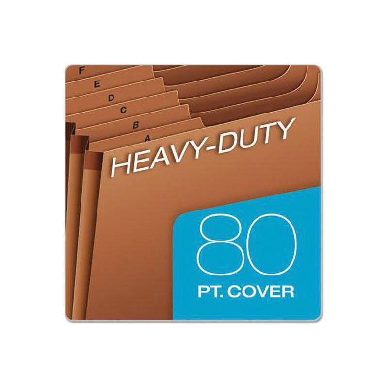 Heavy-Duty Expanding File Organizer with 21 Pockets - Legal Size, Brown