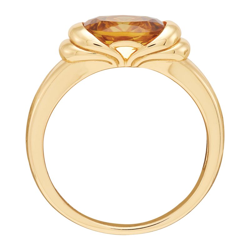Oval Citrine Sterling Silver & 14K Gold Plate Ring - Elegant Jewelry for November Birthdays