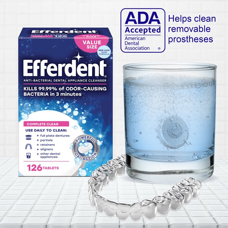 Denture & Retainer Cleaning Tablets - Complete Clean, 126 Count