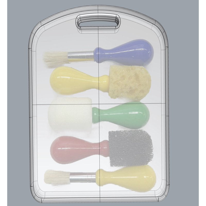 Kids' Art Brush Set - 5 Assorted Shape Paint Brushes with Case - 2 Pack