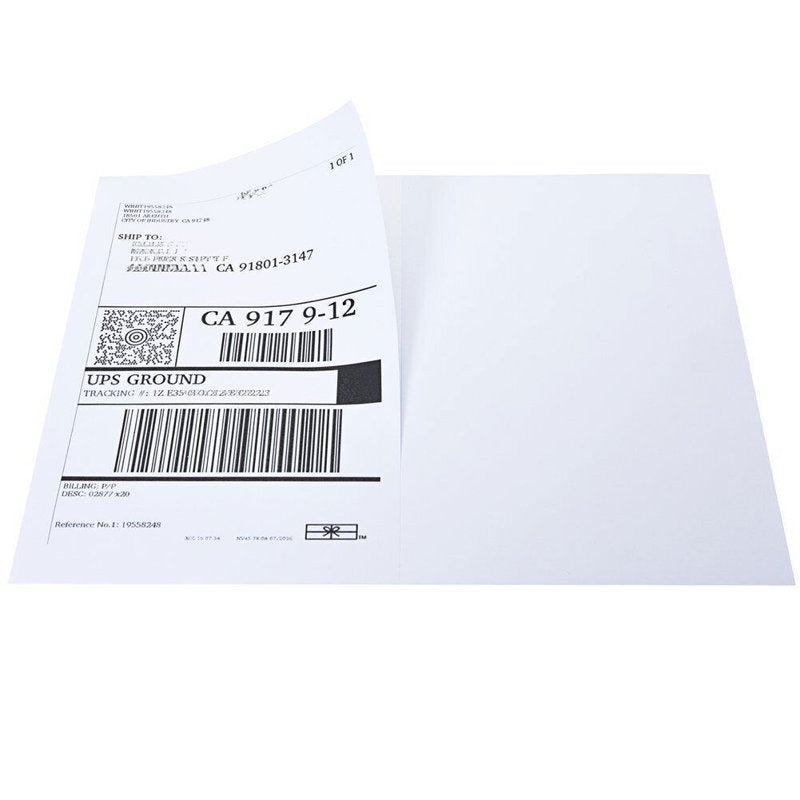 Self-Adhesive Half Sheet Shipping Labels for Laser & Inkjet Printers - 8.5 x 5.5 Inches, Blank Address Labels, Bulk Pack