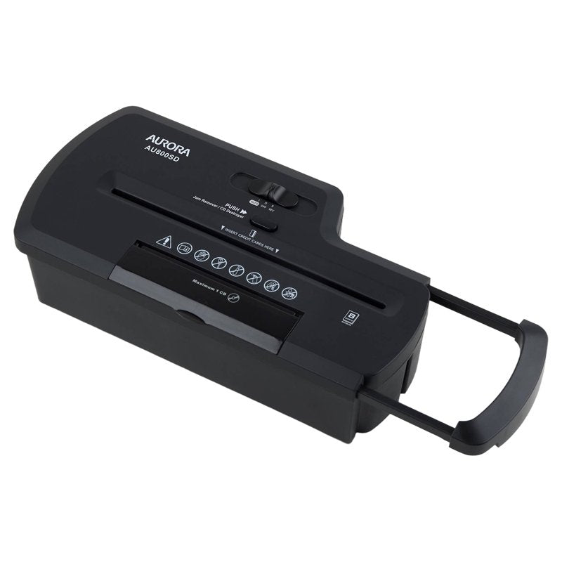 8-Sheet Paper Shredder with CD Destroyer - Strip Cut, No Basket, Home Office