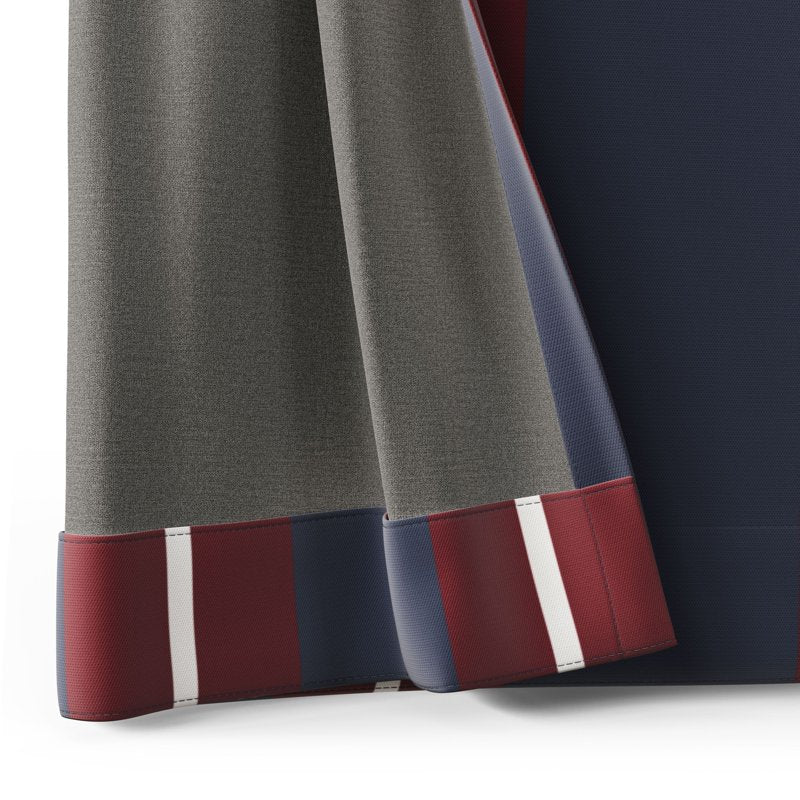 Kids Blackout Curtain Panel - Red & Navy Stripe, 38 x 95 Inches