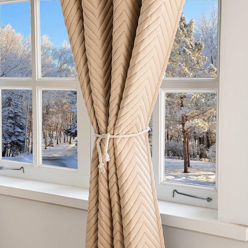 Blackout Thermal Curtains for Winter - Soundproof, Windproof, Insulated 1 Panel