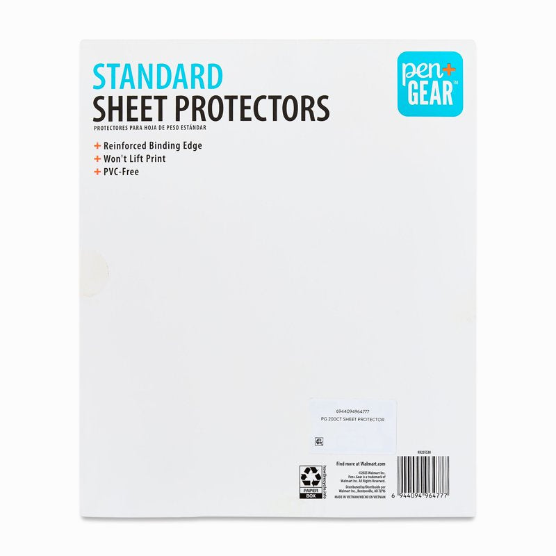 Letter Size Sheet Protectors - Pack of 100, Durable & Reusable Office Document Holders
