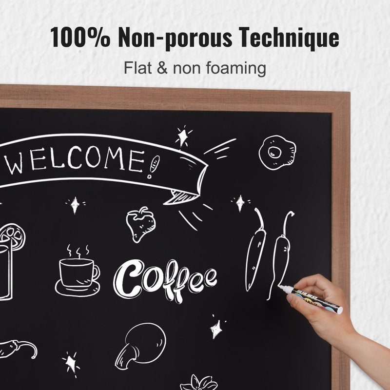 Magnetic Chalkboard Sign with Chalks and Frame - Rustic Home Decor & Party Calendar 35x46 inches