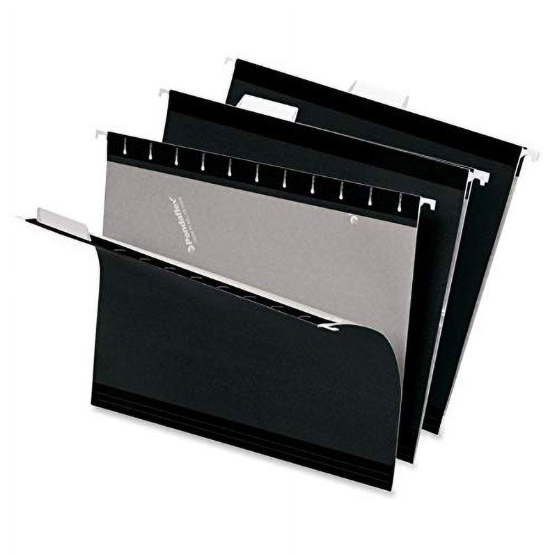 Reinforced Hanging File Folders Black 1/5 Tab Letter Size 25 Pack