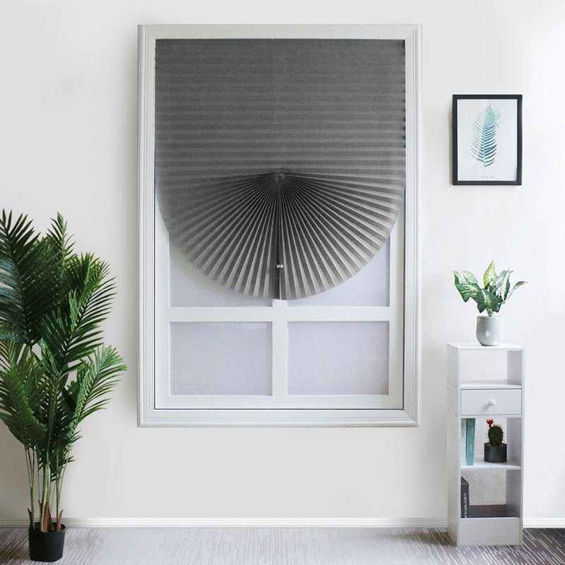 Light Blocking Pleated Window Shades with Clips - Blackout Curtains for Kitchen & Bathroom
