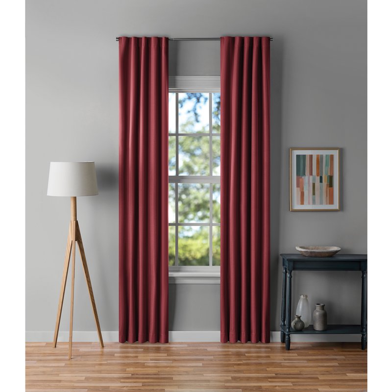 Blackout Curtain Pair 30x95 inch Solid Room Darkening Drapes with Rod Pocket