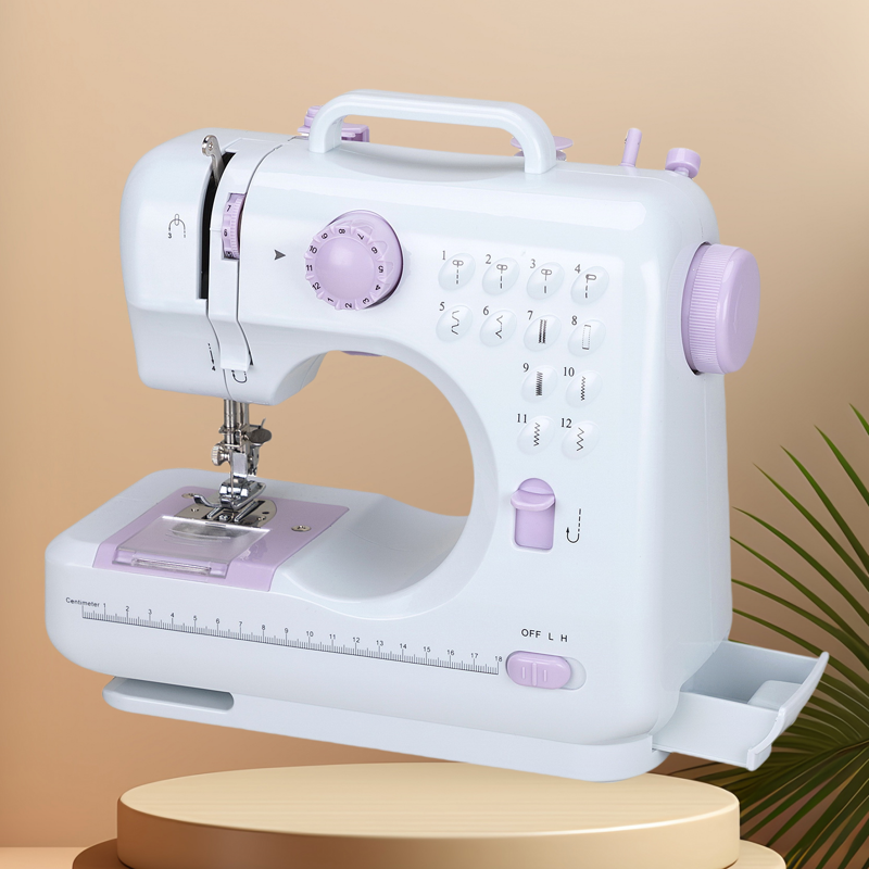 Portable Sewing Machine with 12 Stitch Modes, Adjustable Speed & Overlocking for Home & Beginners