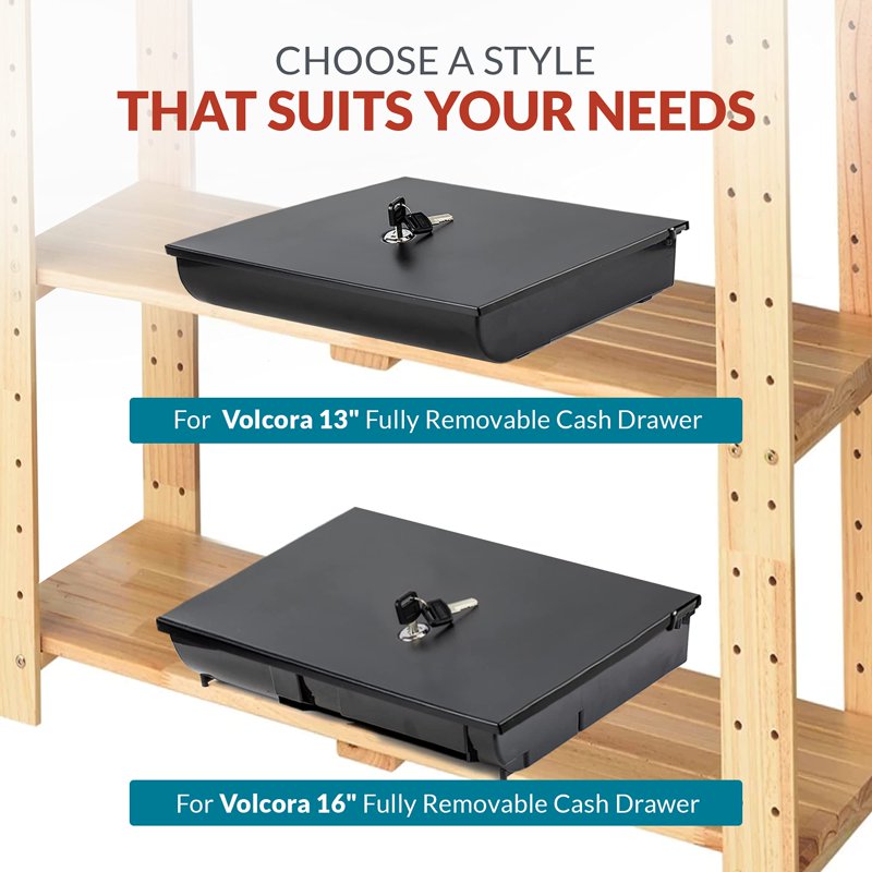 Metal Cash Drawer Tray with Locking Cover for Small Business Cash Registers