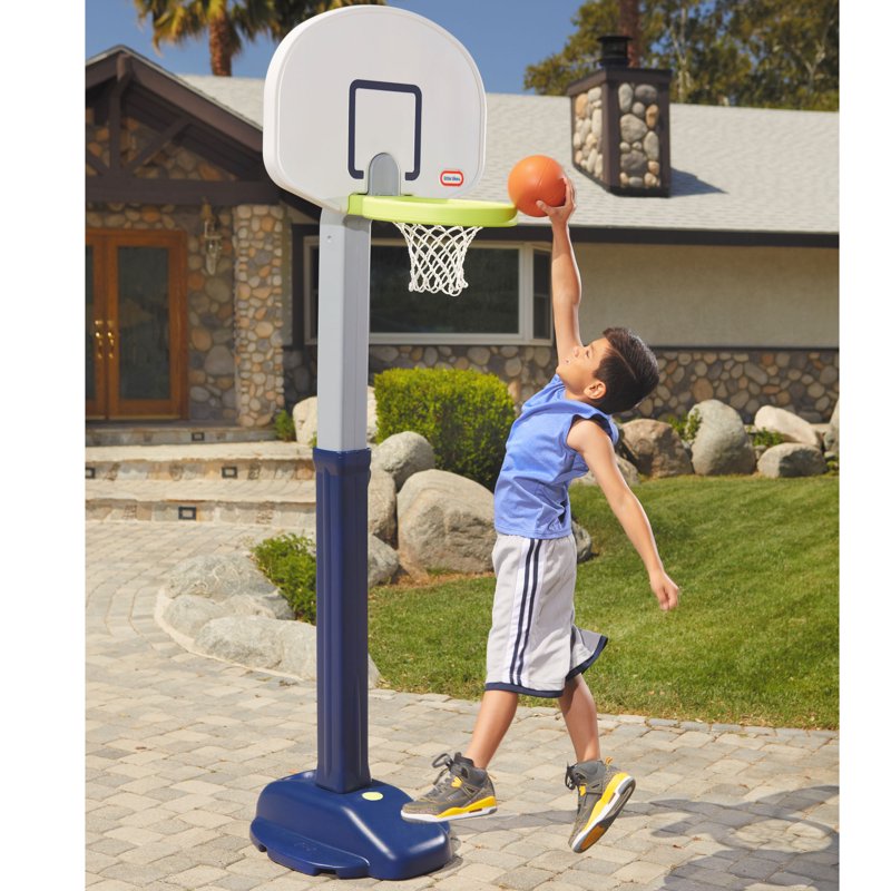 Adjustable Kids Basketball Hoop Set with Soft Ball, Portable & Height-Adjustable from 4 to 6 Feet