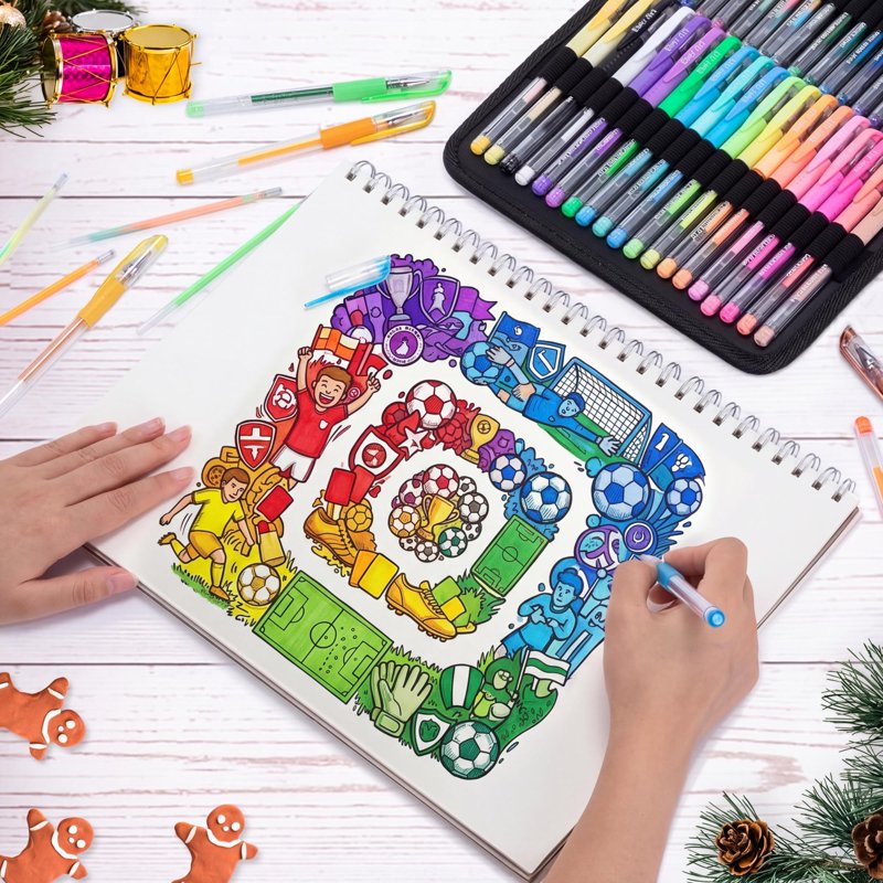 Gel Pen Set with Refills - Vibrant Fine Point Art & Craft Pens for Drawing & Journaling