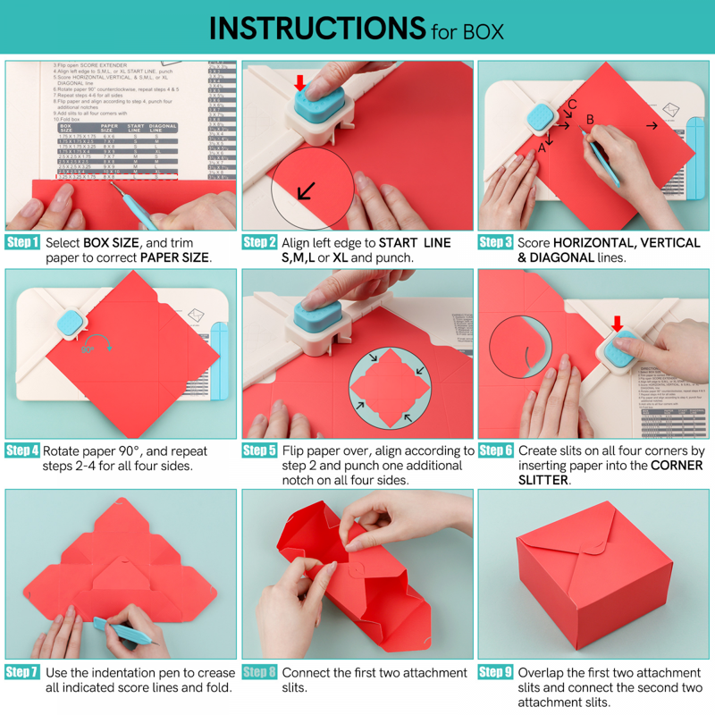 3-in-1 Craft Punch Board for Envelopes, Gift Boxes & Bows | All-in-One DIY Tool