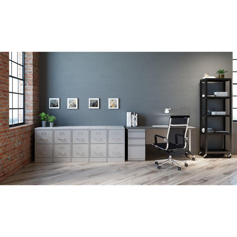 Deep Metal 2-Drawer File Cabinet - Letter Width Vertical Storage