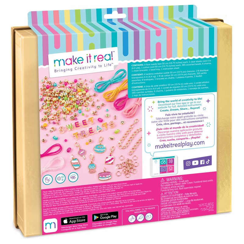 Sweet Treats DIY Bracelet Kit - Make 7 Charm Bracelets for Kids & Tweens