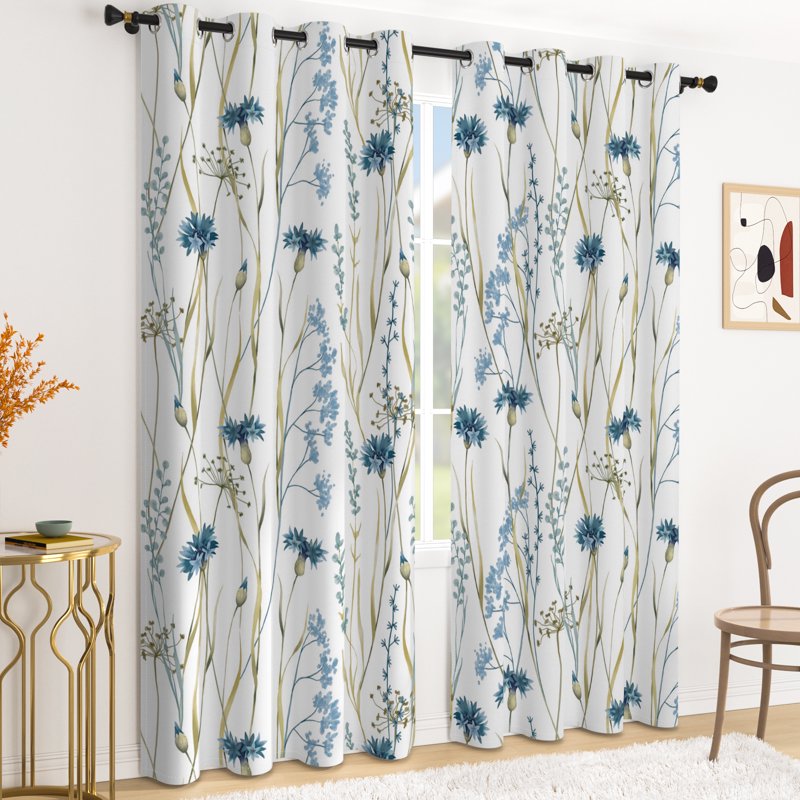 Blackout Curtains Grommet Top Window Drapes for Bedroom Living Room - 2 Panels