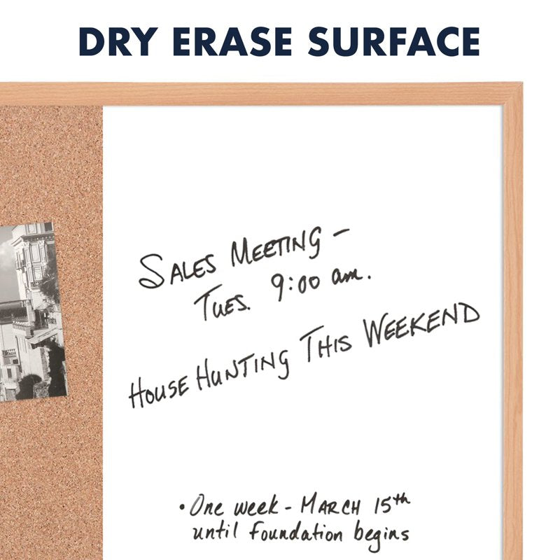 Quartet 17x23 Dry-Erase & Cork Combination Board with Oak Frame