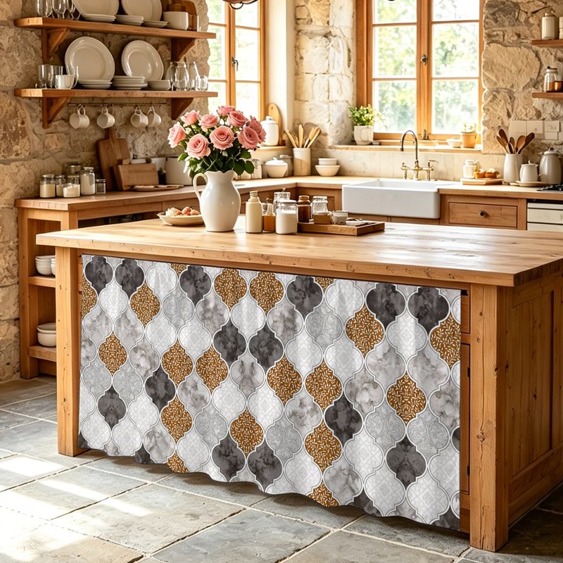 Waterproof Kitchen Cabinet Curtain Under Sink Dust-Proof Dust Cover 28 x 51 inches