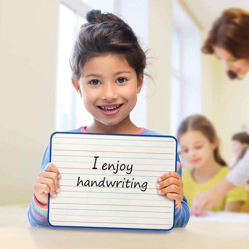 Mini Magnetic Dry Erase Whiteboard with Lines 9x12 - Portable & Reusable