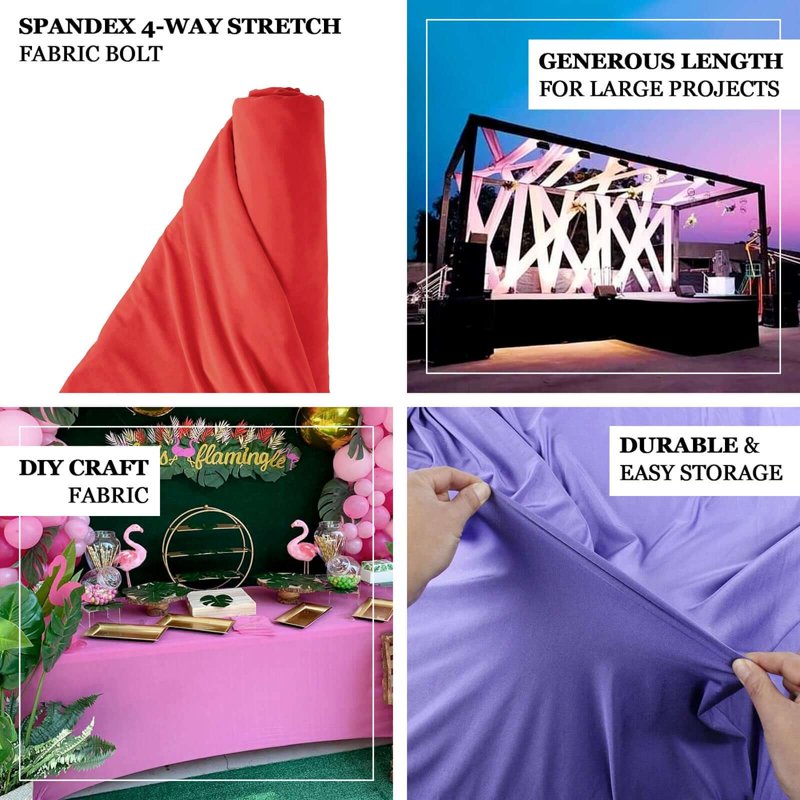 4-Way Stretch Fabric Bolt - DIY Craft and Event Decoration Material, 60" x 10 Yards