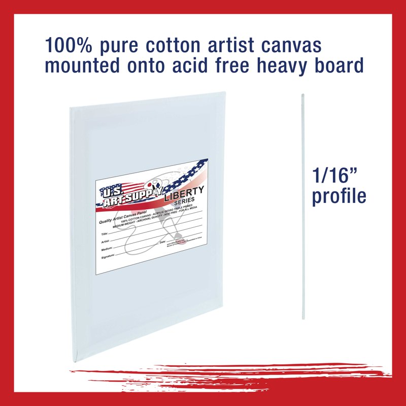Professional Artist Canvas Panels 8x10 Inch Acid-Free Pack of 12