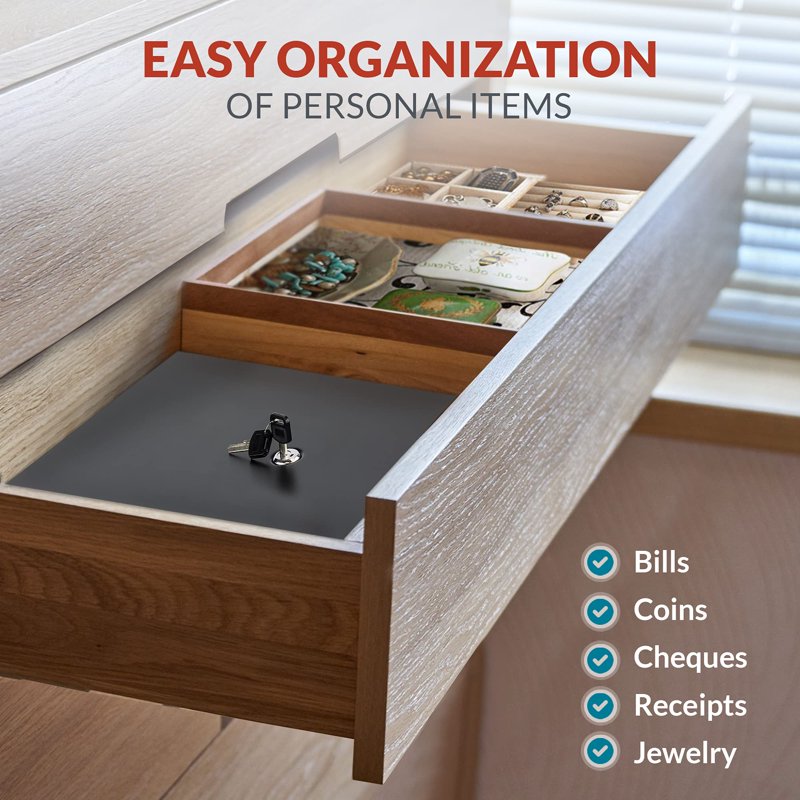 Metal Cash Drawer Tray with Locking Cover for Small Business Cash Registers