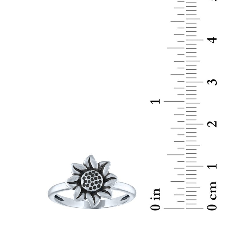 Sterling Silver Sunflower Ring for Women - Fine Jewelry Gift