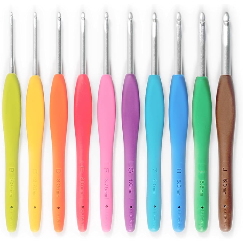 Crochet Hook Set with Soft Grip and Yarn Needle - 10 Pieces
