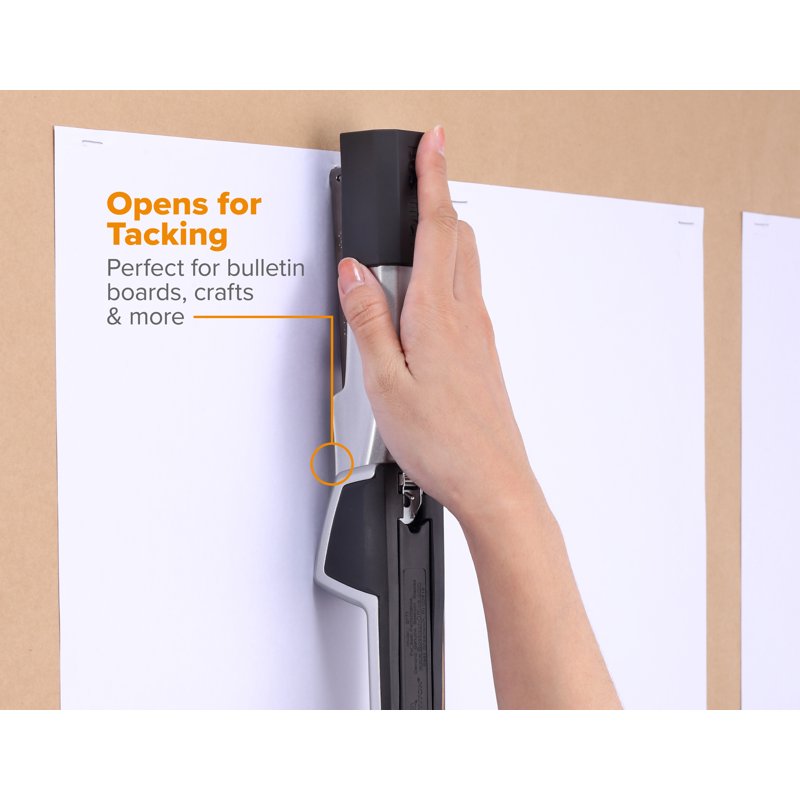 Premium 25-Sheet Capacity Stapler with No-Jam Technology, Silver Office Tool