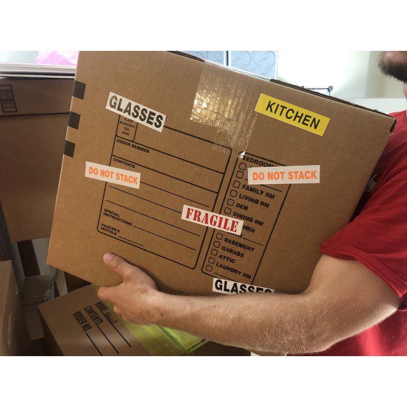 Color Coded Moving Labels & Fragile Stickers Pack for Boxes - 800 Count