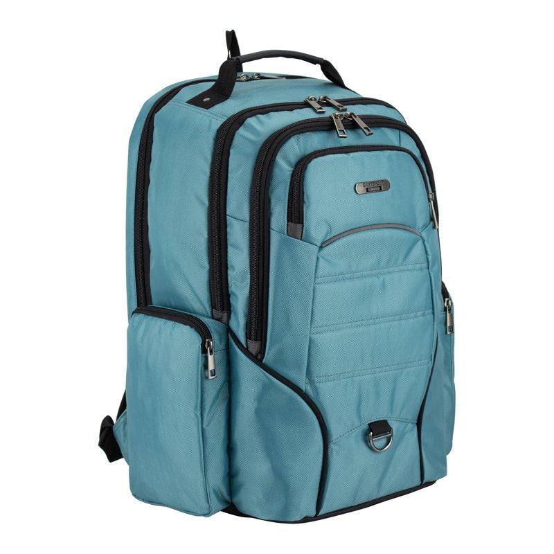 Unisex 19-Inch Tech Backpack with Laptop Pocket and Trolley Sleeve