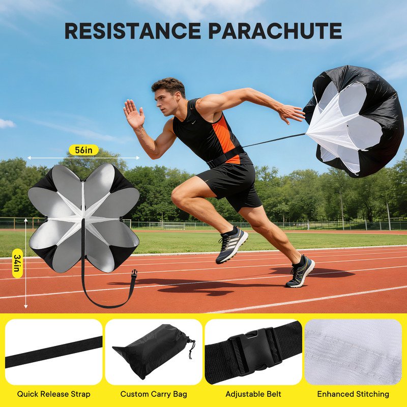 Agility Ladder Training Set with Speed Parachute Hurdles Cones Jump Rope for Sports
