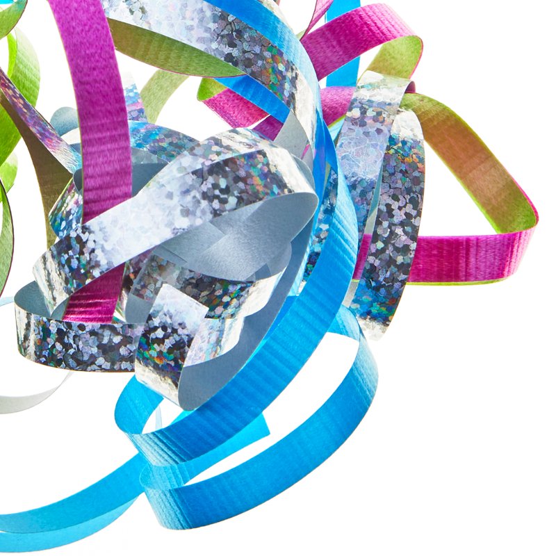 Multicolor Curly Ribbon Gift Bow Set - 4 Pack for Gift Wrapping