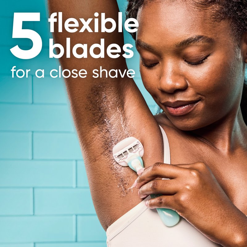 Gillette Venus Sensitive Disposable Razor with 5 Blades Aloe Moisture Bars - 2 Pack