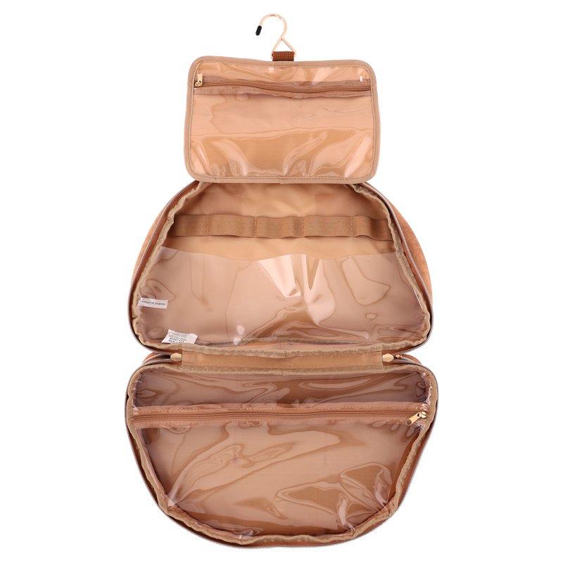 Travel Vanity Tote Bag Brown Organizer for Cosmetics & Toiletries