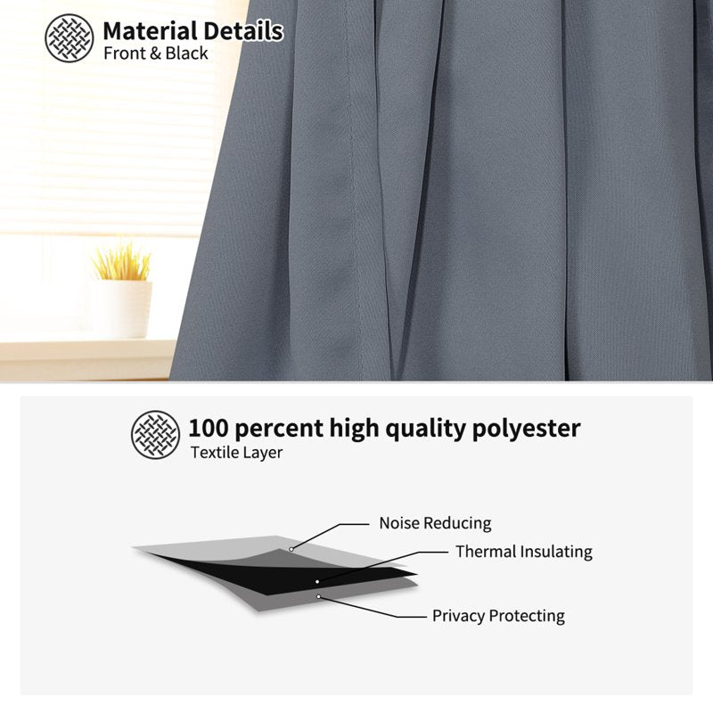 Blackout Curtains for Sliding Doors - Room Darkening Drapes, 2-Pack