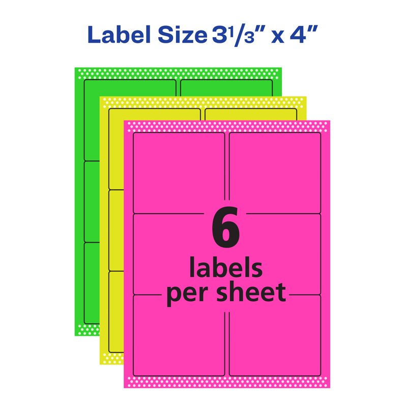 Removable Neon Labels - Assorted Bright Color Coding Stickers, 120 Pack