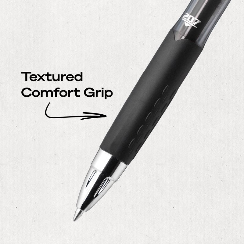 Retractable Gel Pen Set - Medium Point 0.7mm Black Ink Office Supplies