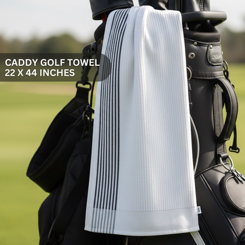 Golf Caddy Towel with Clip - Large Cotton Blend, Multiple Colors & Packs