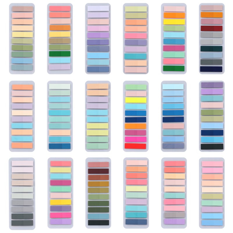 Colorful Repositionable Book Tabs - 3600 Pack Writable Sticky Notes