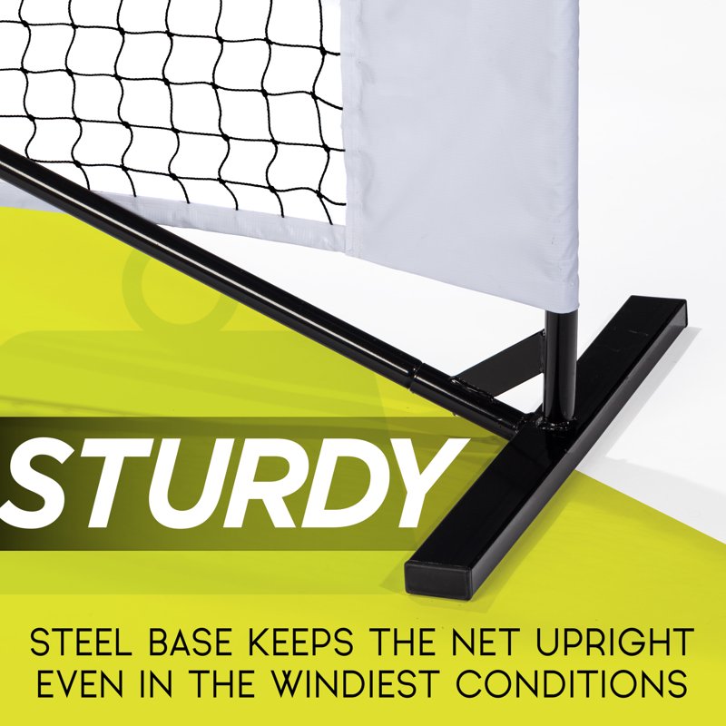 Portable Pickleball Net Set with 4 Paddles and Balls – Official Size & All-Weather Durable