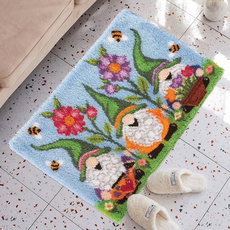 Latch Hook Rug Kit DIY Home Carpet Making Canvas Crafts for Wall & Floor 60x40cm