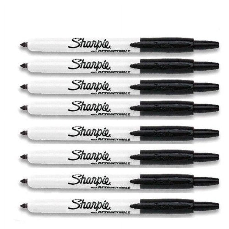 Sharpie Retractable Markers Black Fine Tip - 8 Markers
