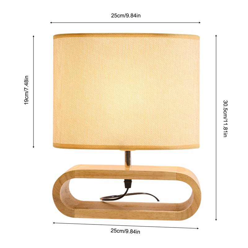 Portable Modern Bedside Table Lamp Dimmable E26 40W Nightstand Light